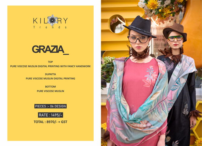 Grazia By Kilory Viscose Designer Printed Salwar Kameez Wholesale Shop In Surat
